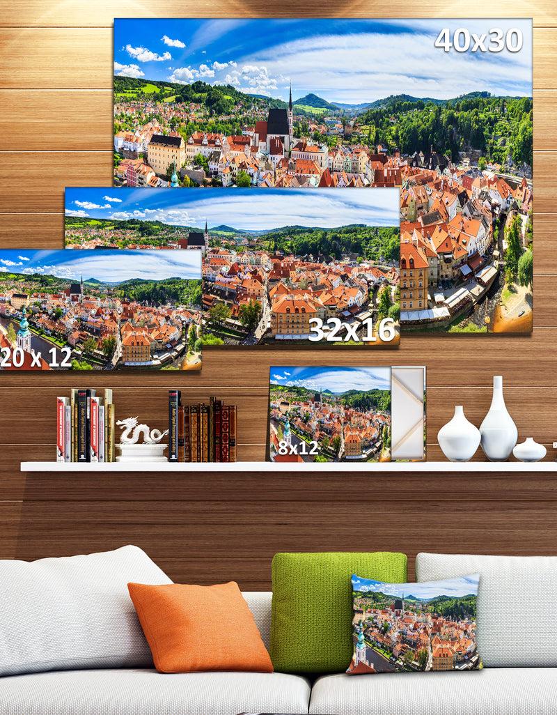 DesignQ City Aerial View Panorama - Modern Cityscape Wall Art