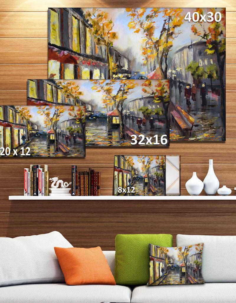 DesignQ City In Yellow Shade - Modern Cityscape Canvas Art Print