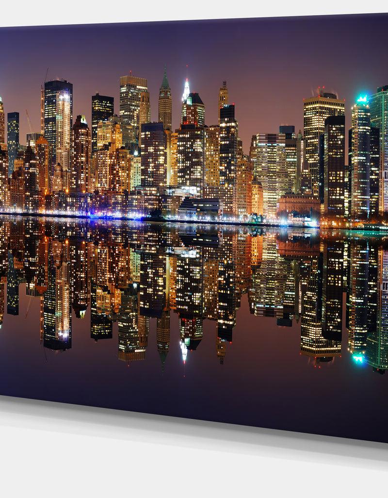 DesignQ City Of Manhattan Panorama - Cityscape Photo Canvas Print