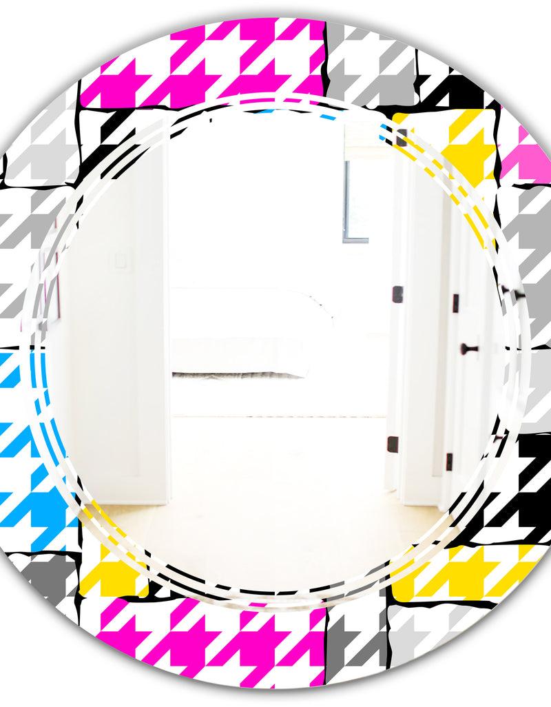 DesignQ Classic Hounds - Modern Round Or Oval Wall Mirror - Triple C