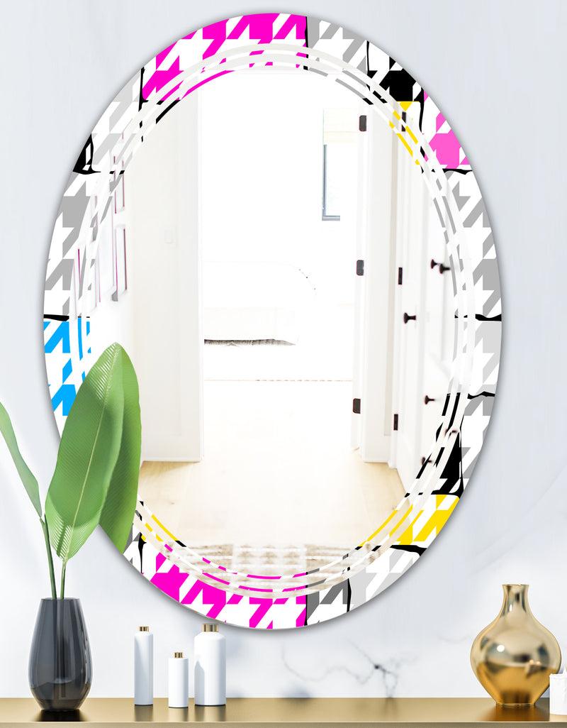 DesignQ Classic Hounds - Modern Round Or Oval Wall Mirror - Triple C