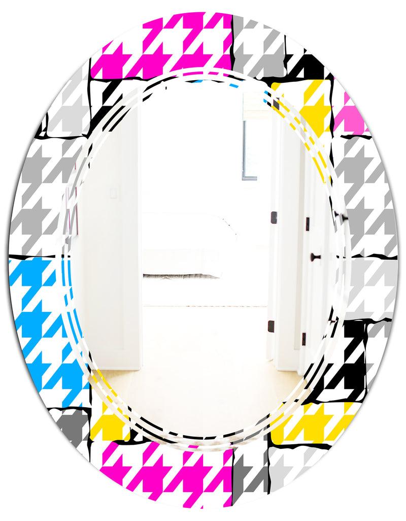 DesignQ Classic Hounds - Modern Round Or Oval Wall Mirror - Triple C