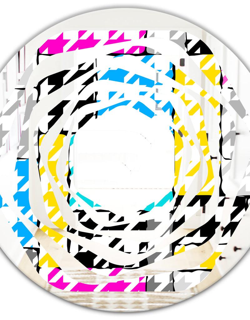 DesignQ Classic Hounds - Modern Round Or Oval Wall Mirror - Whirl