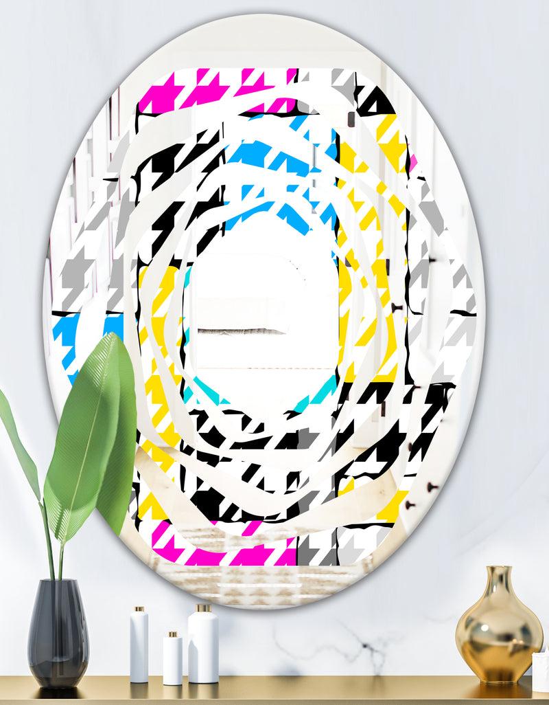 DesignQ Classic Hounds - Modern Round Or Oval Wall Mirror - Whirl