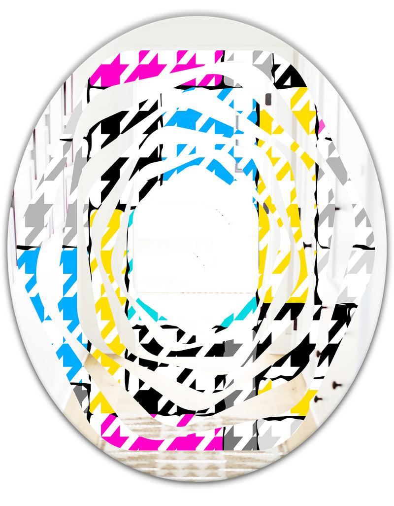 DesignQ Classic Hounds - Modern Round Or Oval Wall Mirror - Whirl