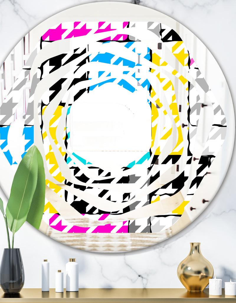 DesignQ Classic Hounds - Modern Round or Oval Wall Mirror - Whirl