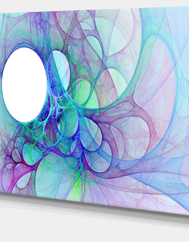 DesignQ Clear Blue Fractal Angel Wings - Abstract Wall Art Canvas