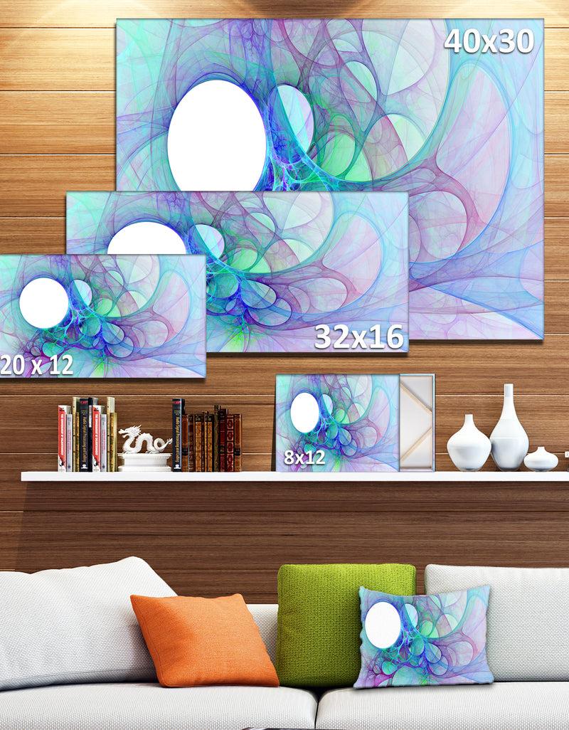 DesignQ Clear Blue Fractal Angel Wings - Abstract Wall Art Canvas