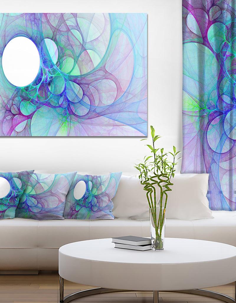 DesignQ Clear Blue Fractal Angel Wings - Abstract Wall Art Canvas