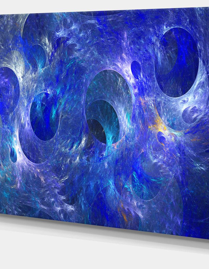 DesignQ Clear Blue Fractal Glass Texture - Abstract Artwork On Canvas