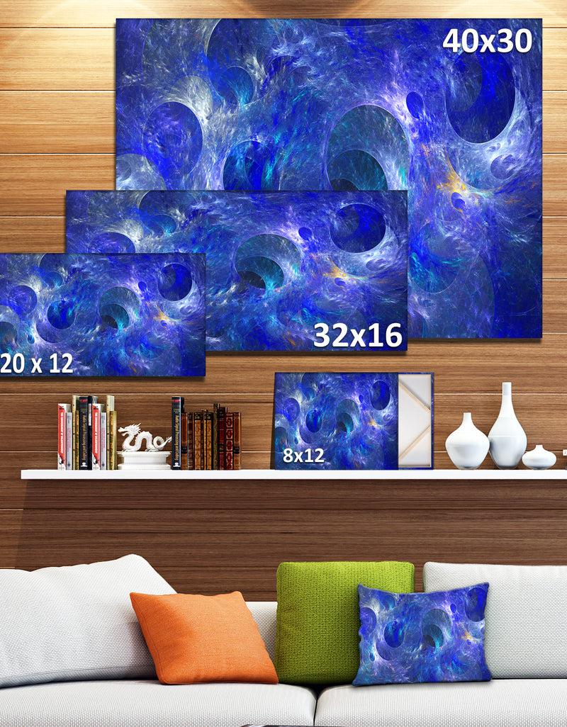 DesignQ Clear Blue Fractal Glass Texture - Abstract Artwork On Canvas