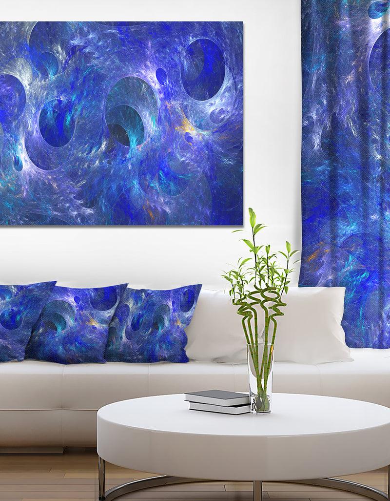 DesignQ Clear Blue Fractal Glass Texture - Abstract Artwork on Canvas