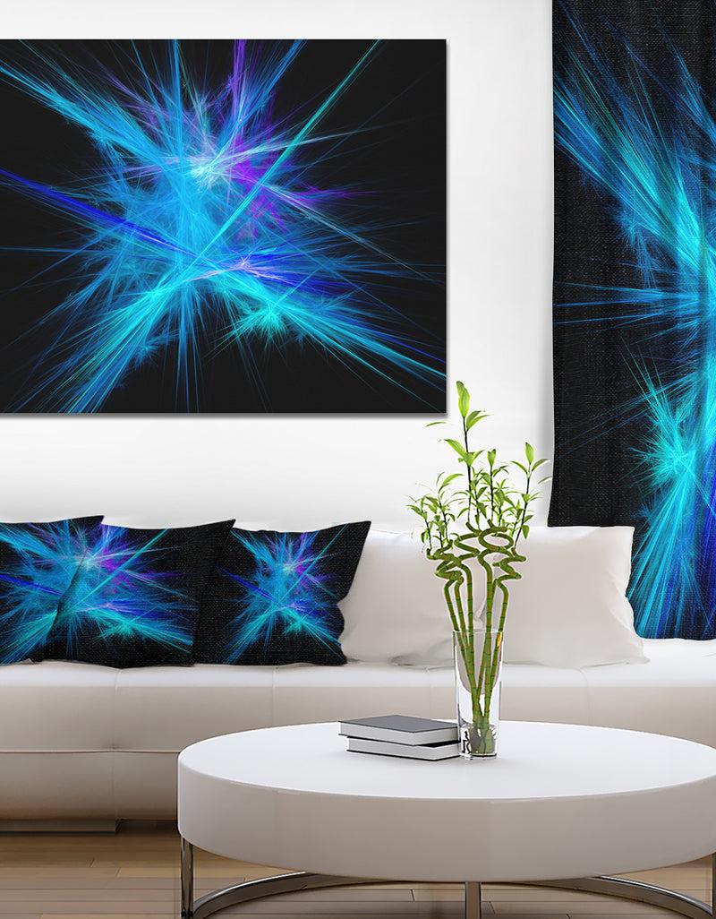 DesignQ Clear Blue Spectrum of Light - Extra Large Abstract Canvas Art Print