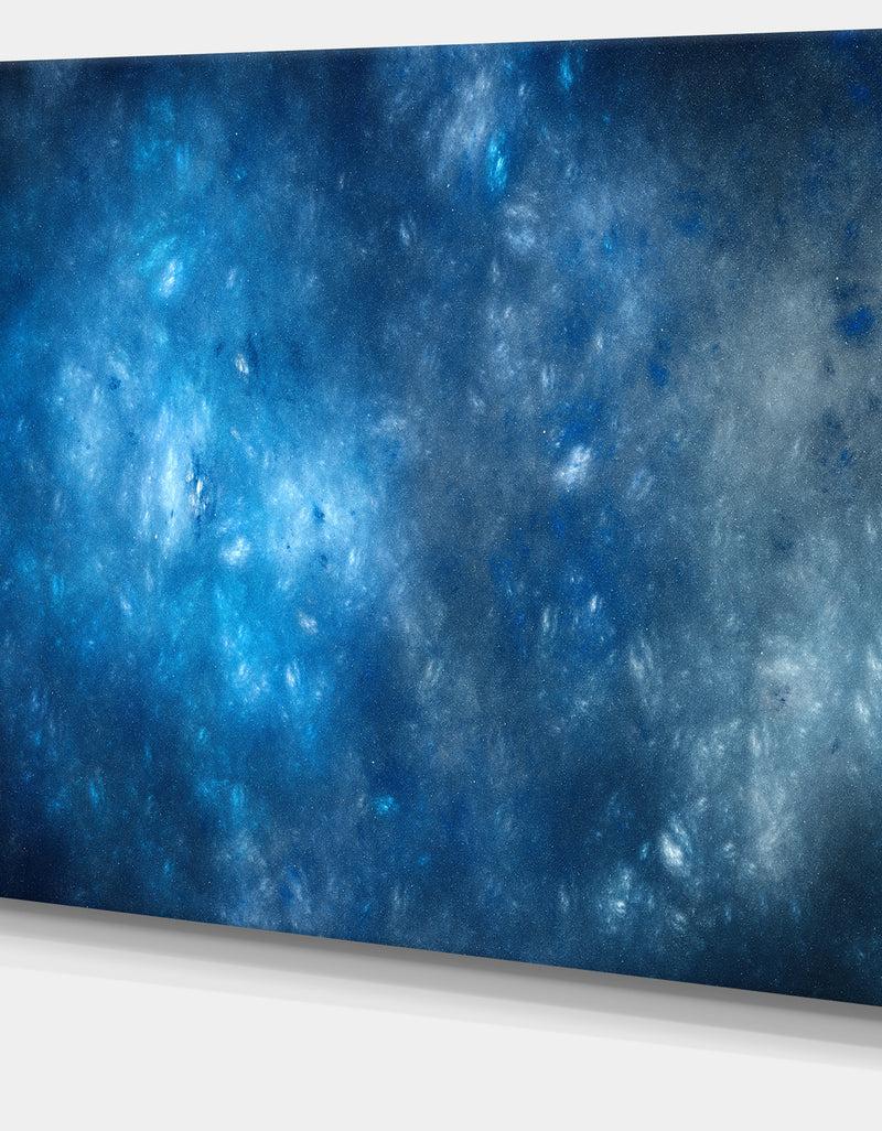 DesignQ Clear Blue Starry Fractal Sky - Abstract Artwork On Canvas