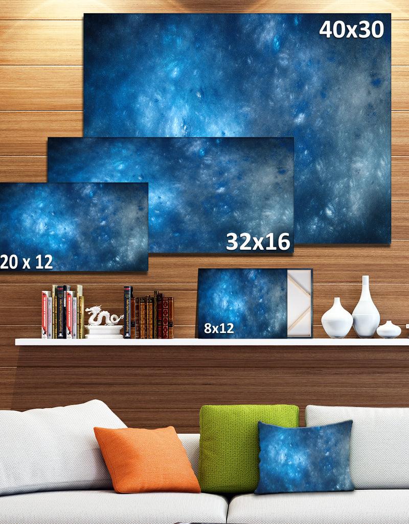 DesignQ Clear Blue Starry Fractal Sky - Abstract Artwork On Canvas