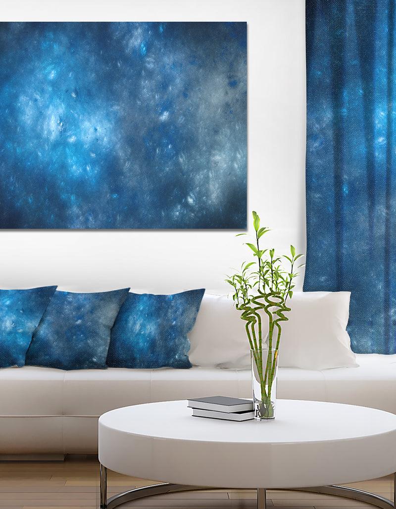 DesignQ Clear Blue Starry Fractal Sky - Abstract Artwork On Canvas