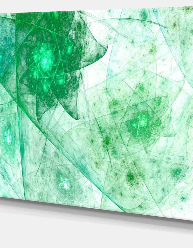 DesignQ Clear Green Rotating Polyhedron - Abstract Canvas Wall Art