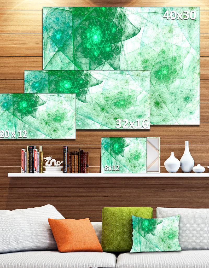 DesignQ Clear Green Rotating Polyhedron - Abstract Canvas Wall Art