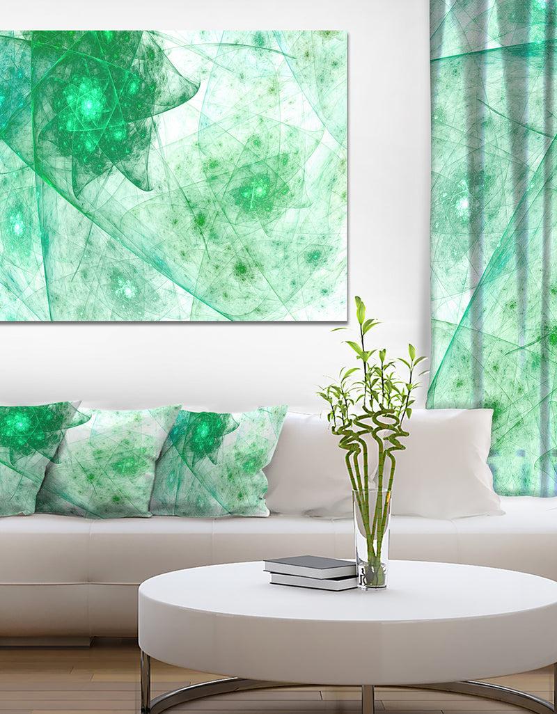 DesignQ Clear Green Rotating Polyhedron - Abstract Canvas Wall Art
