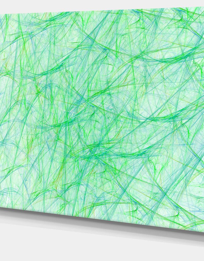 DesignQ Clear Green Veins Of Marble - Abstract Wall Art On Canvas