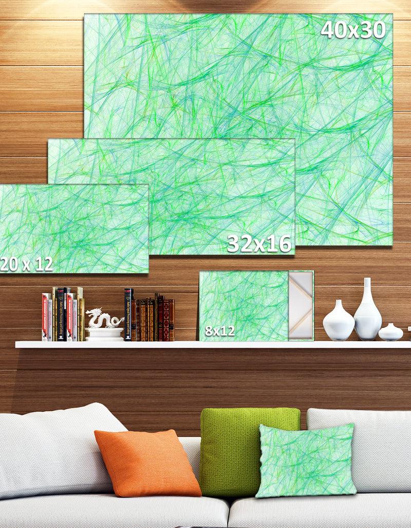 DesignQ Clear Green Veins Of Marble - Abstract Wall Art On Canvas