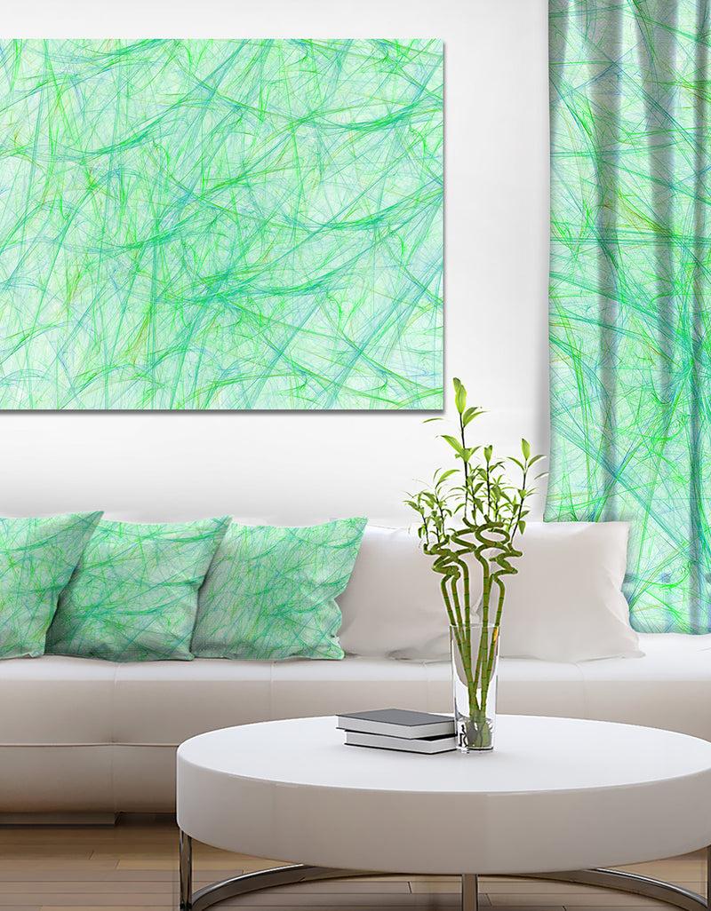 DesignQ Clear Green Veins of Marble - Abstract Wall Art on Canvas
