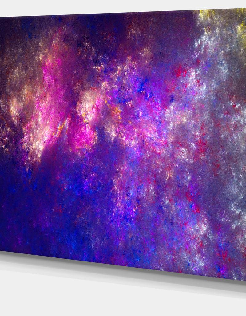 DesignQ Clear Purple Starry Fractal Sky - Abstract Artwork On Canvas