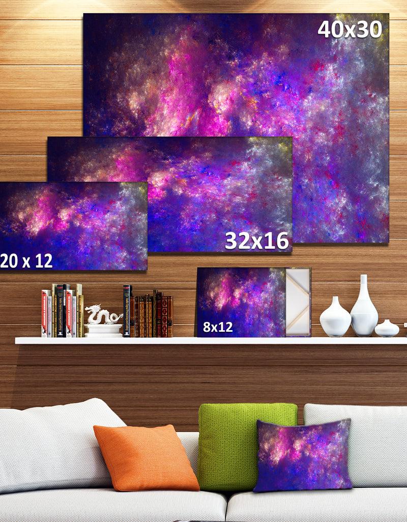DesignQ Clear Purple Starry Fractal Sky - Abstract Artwork On Canvas