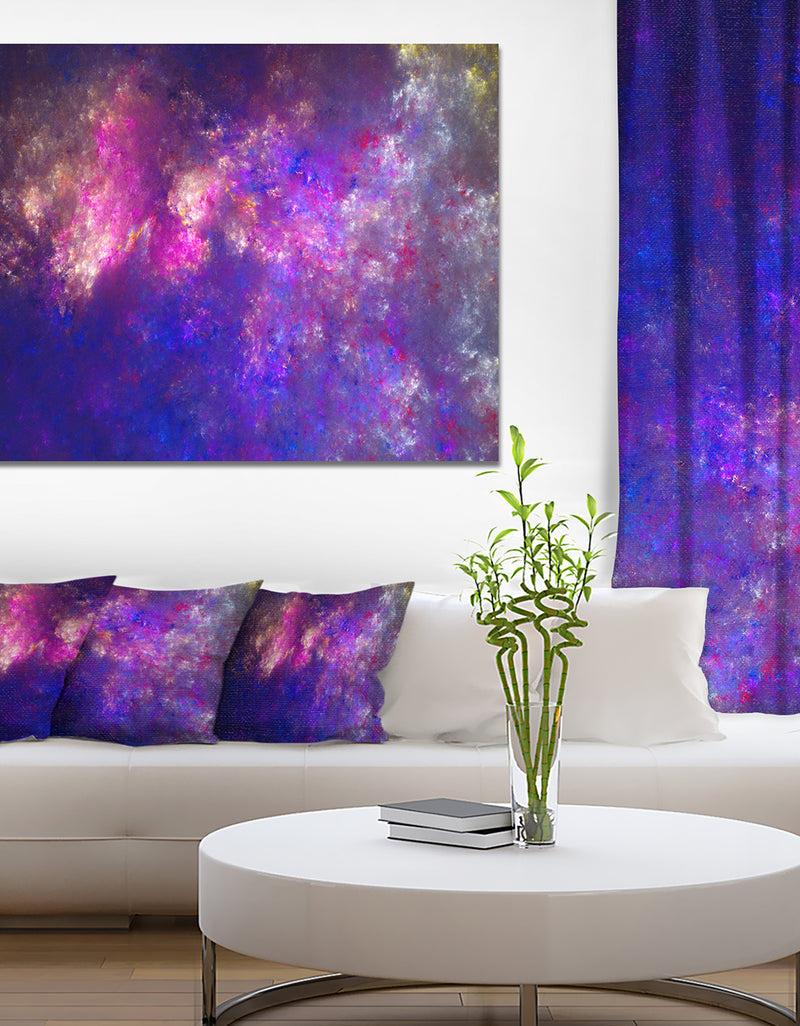DesignQ Clear Purple Starry Fractal Sky - Abstract Artwork On Canvas