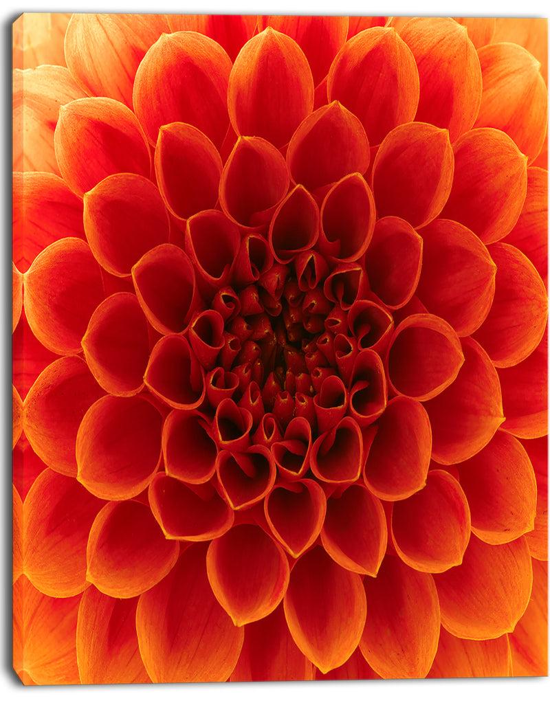 DesignQ Close-Up Orange Flower Petals - Extra Large Floral Canvas Art