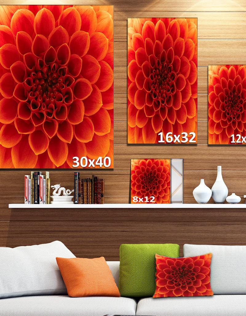 DesignQ Close-Up Orange Flower Petals - Extra Large Floral Canvas Art