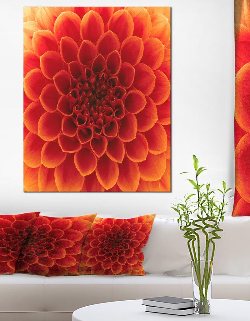 DesignQ Close-Up Orange Flower Petals - Extra Large Floral Canvas Art