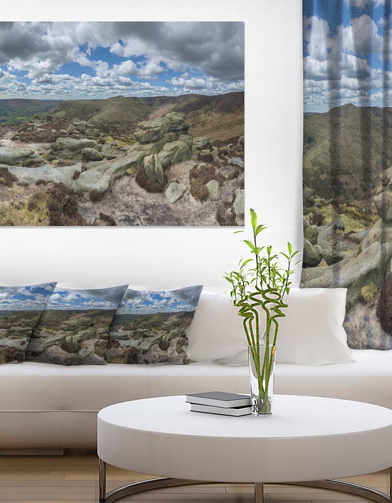 DesignQ Clouds and Stones under Wild Clouds - Landscape Artwork Canvas