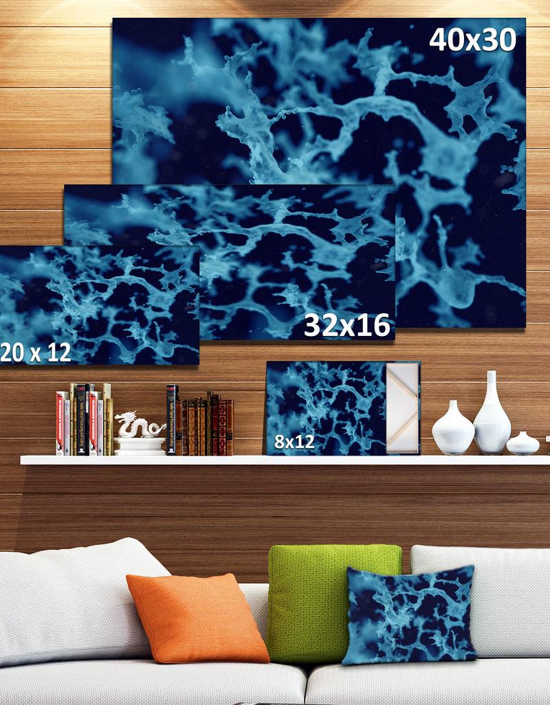 DesignQ Cloudy Abstract Blue Texture - Abstract Artwork On Canvas