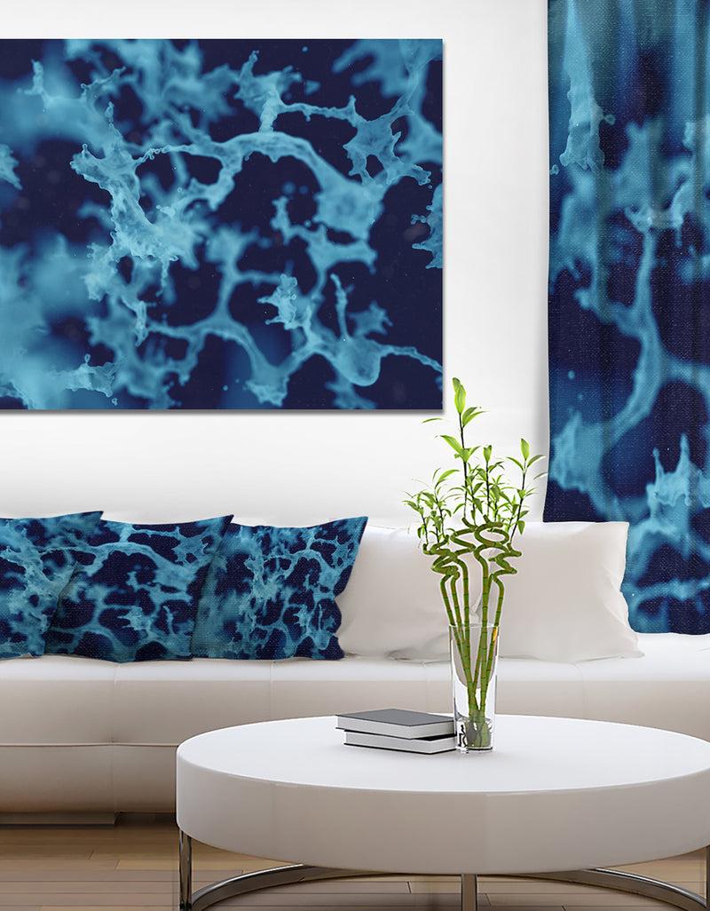 DesignQ Cloudy Abstract Blue Texture - Abstract Artwork on Canvas