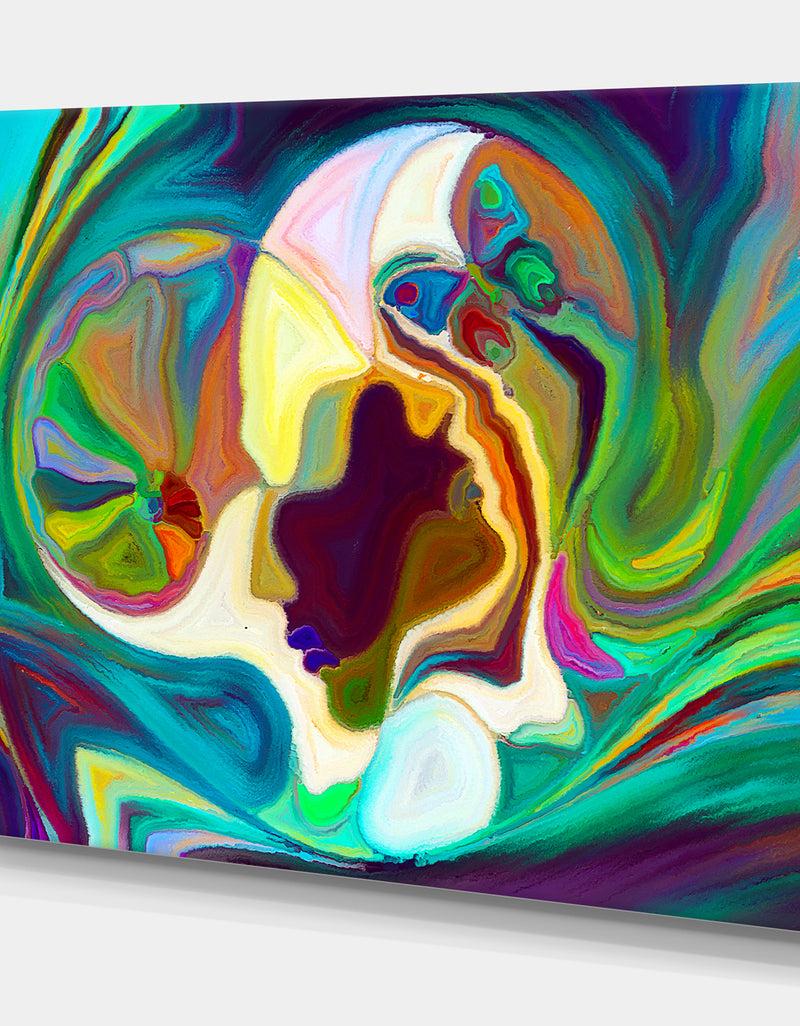 DesignQ Color Division - Abstract Painting Print On Wrapped Canvas