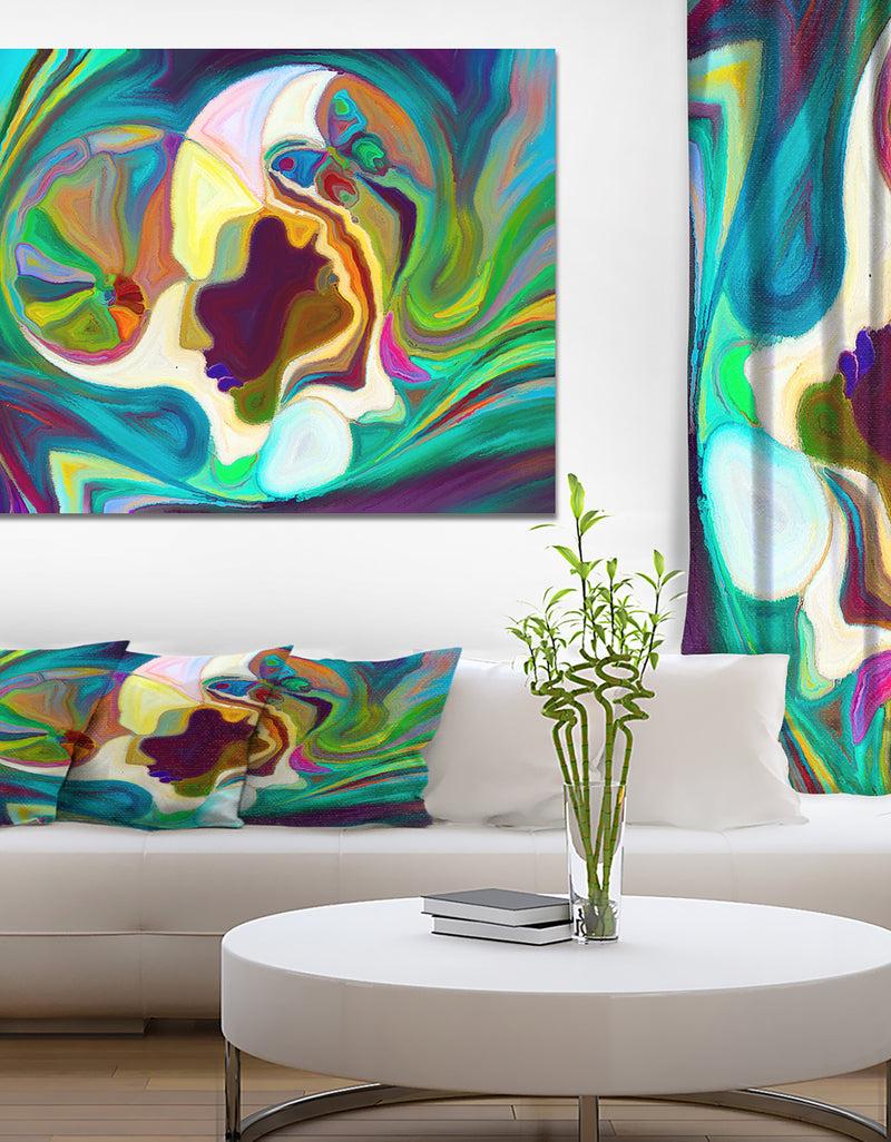 DesignQ Color Division - Abstract Painting Print On Wrapped Canvas