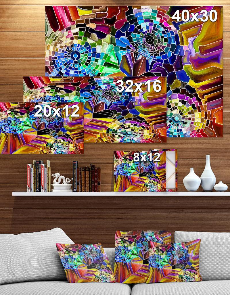 DesignQ Color Fragmentation Series - Floral Painting Print On Wrapped Canvas