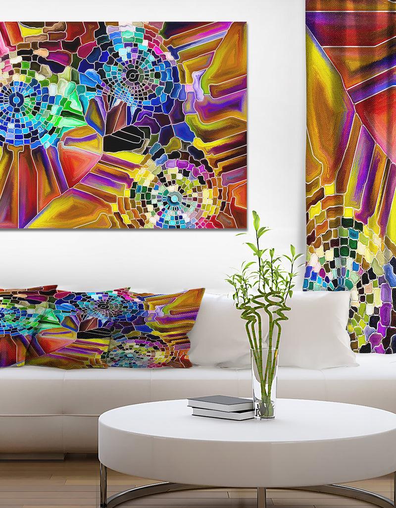 DesignQ Color Fragmentation Series - Floral Painting Print On Wrapped Canvas
