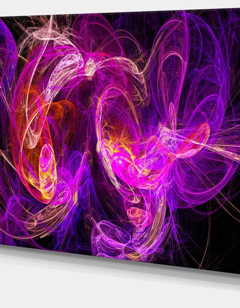 DesignQ Colored Smoke Blue Purple - Abstract Digital Art Canvas Print