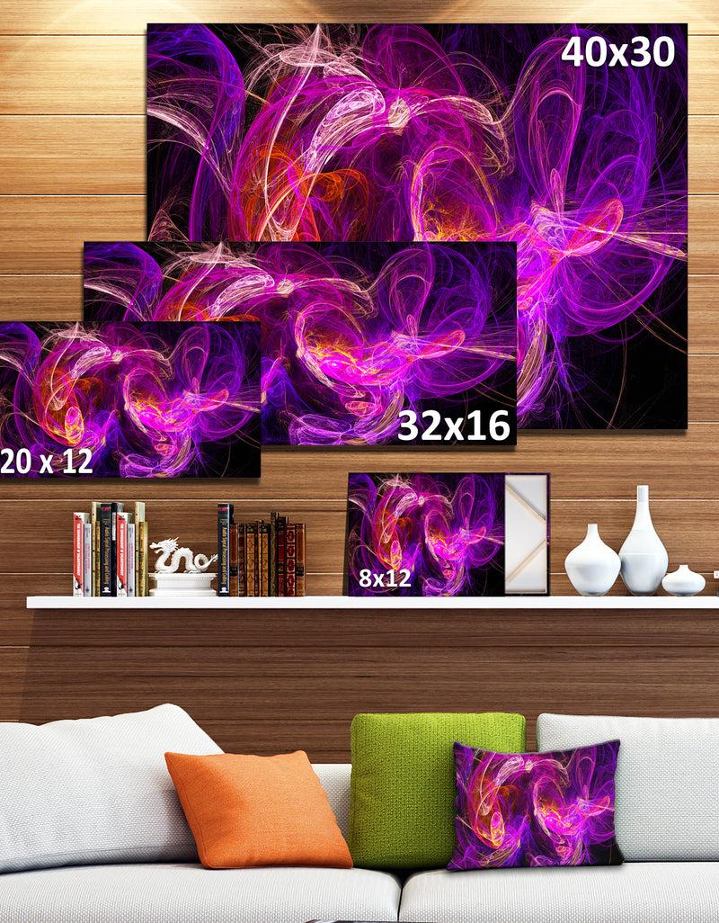 DesignQ Colored Smoke Blue Purple - Abstract Digital Art Canvas Print