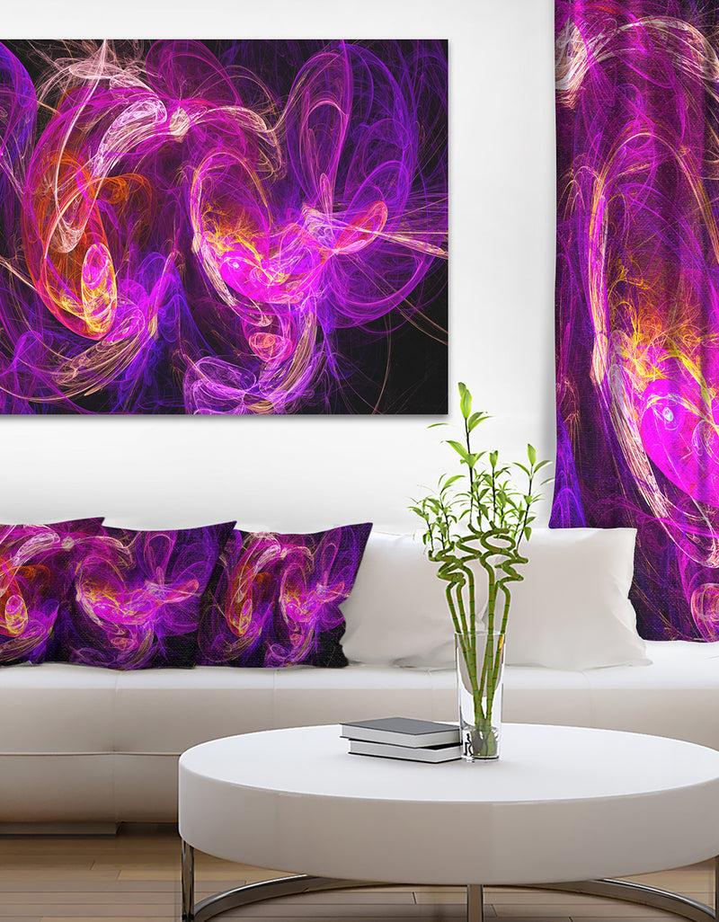 DesignQ Colored Smoke Blue Purple - Abstract Digital Art Canvas Print