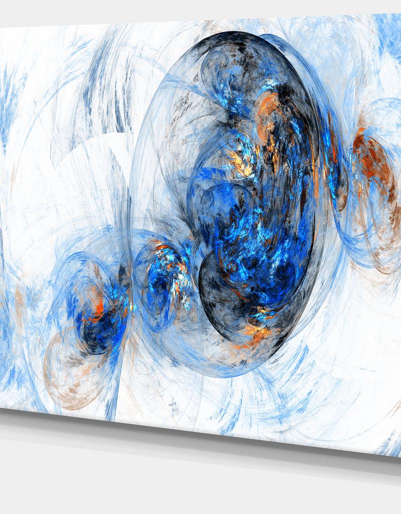 DesignQ Colored Smoke Dark Blue - Abstract Digital Art Canvas Print