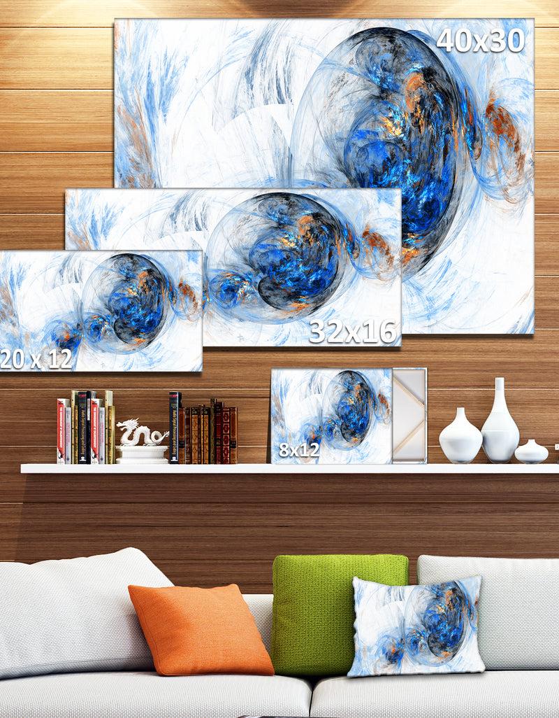 DesignQ Colored Smoke Dark Blue - Abstract Digital Art Canvas Print