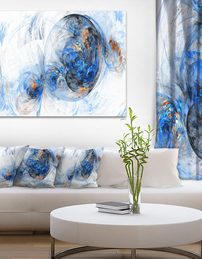 DesignQ Colored Smoke Dark Blue - Abstract Digital Art Canvas Print