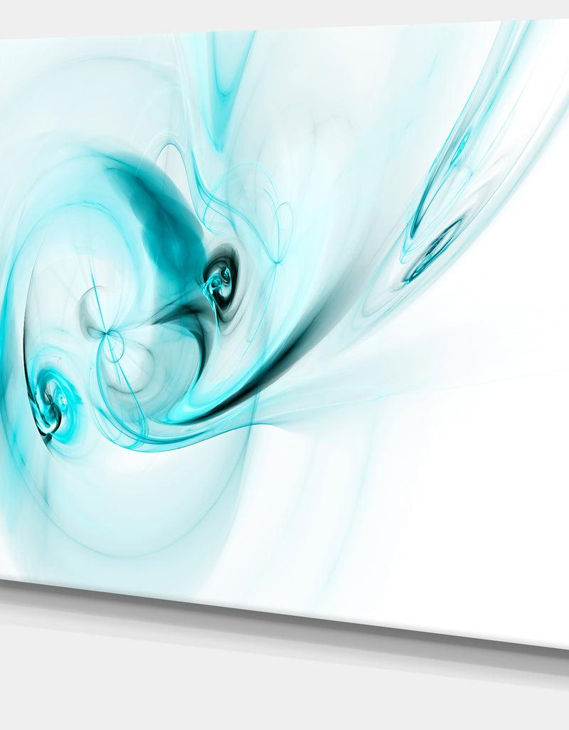 DesignQ Colored Smoke Light Blue - Abstract Digital Art Canvas Print