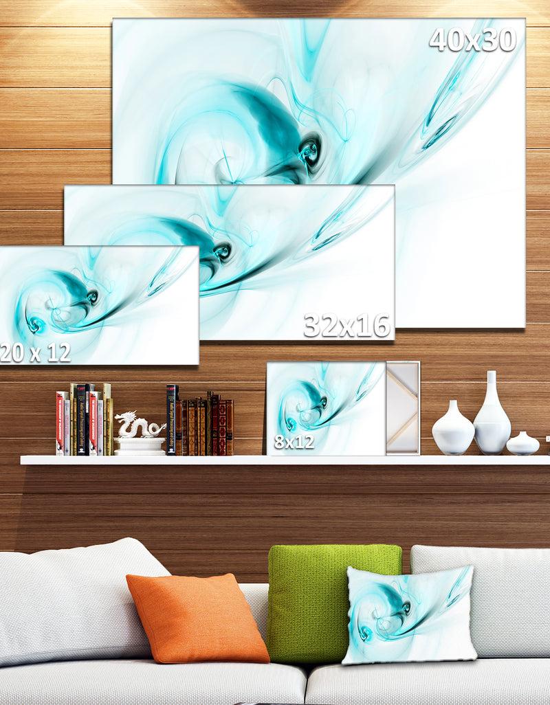 DesignQ Colored Smoke Light Blue - Abstract Digital Art Canvas Print