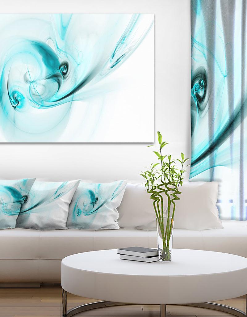 DesignQ Colored Smoke Light Blue - Abstract Digital Art Canvas Print