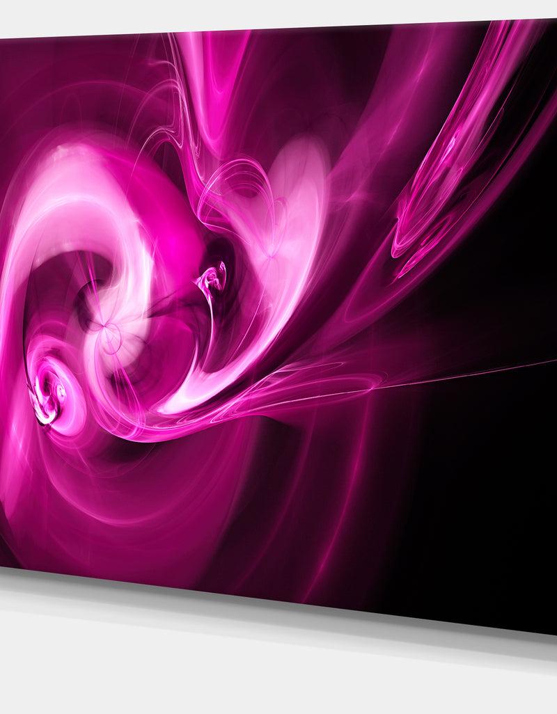 DesignQ Colored Smoke Spiral Purple - Abstract Digital Art Canvas Print