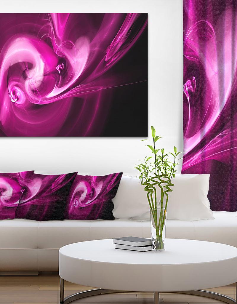DesignQ Colored Smoke Spiral Purple - Abstract Digital Art Canvas Print